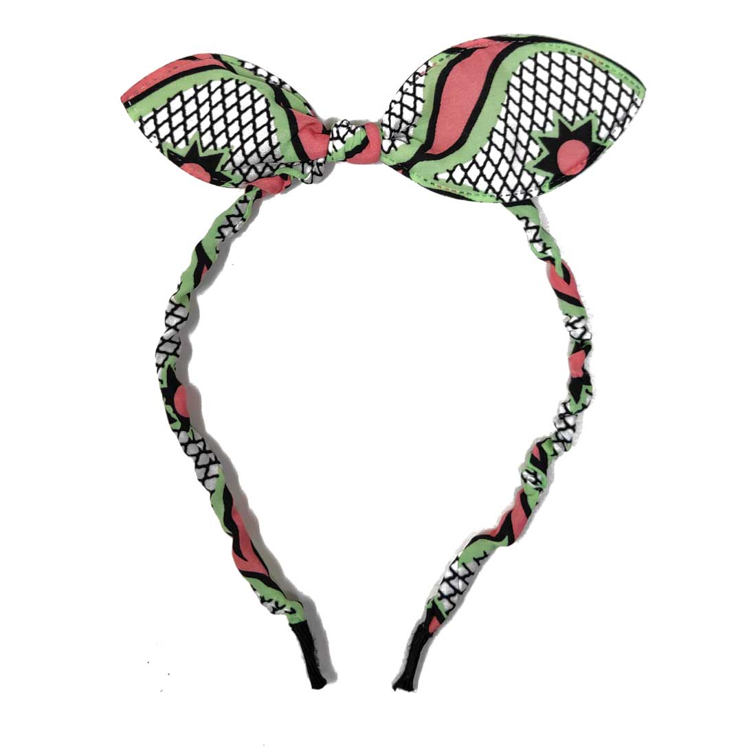 Anokhi Ada Bunny Ear Multi -Colour Fabric on Metal Hairband/Headband for Girls and Women-(ZC-11)