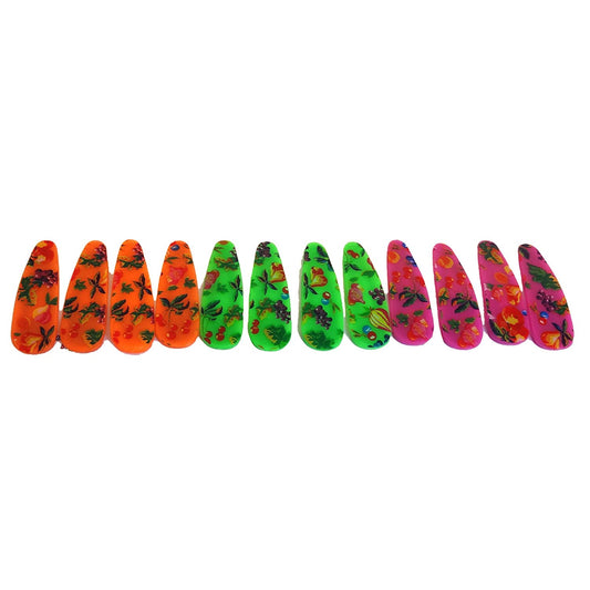 Anokhi ADA Printed Plastic on Metal Tik Tak Hair Clips For Girls (Combo of 6 Pair of Hair Clips) (ZD-08)