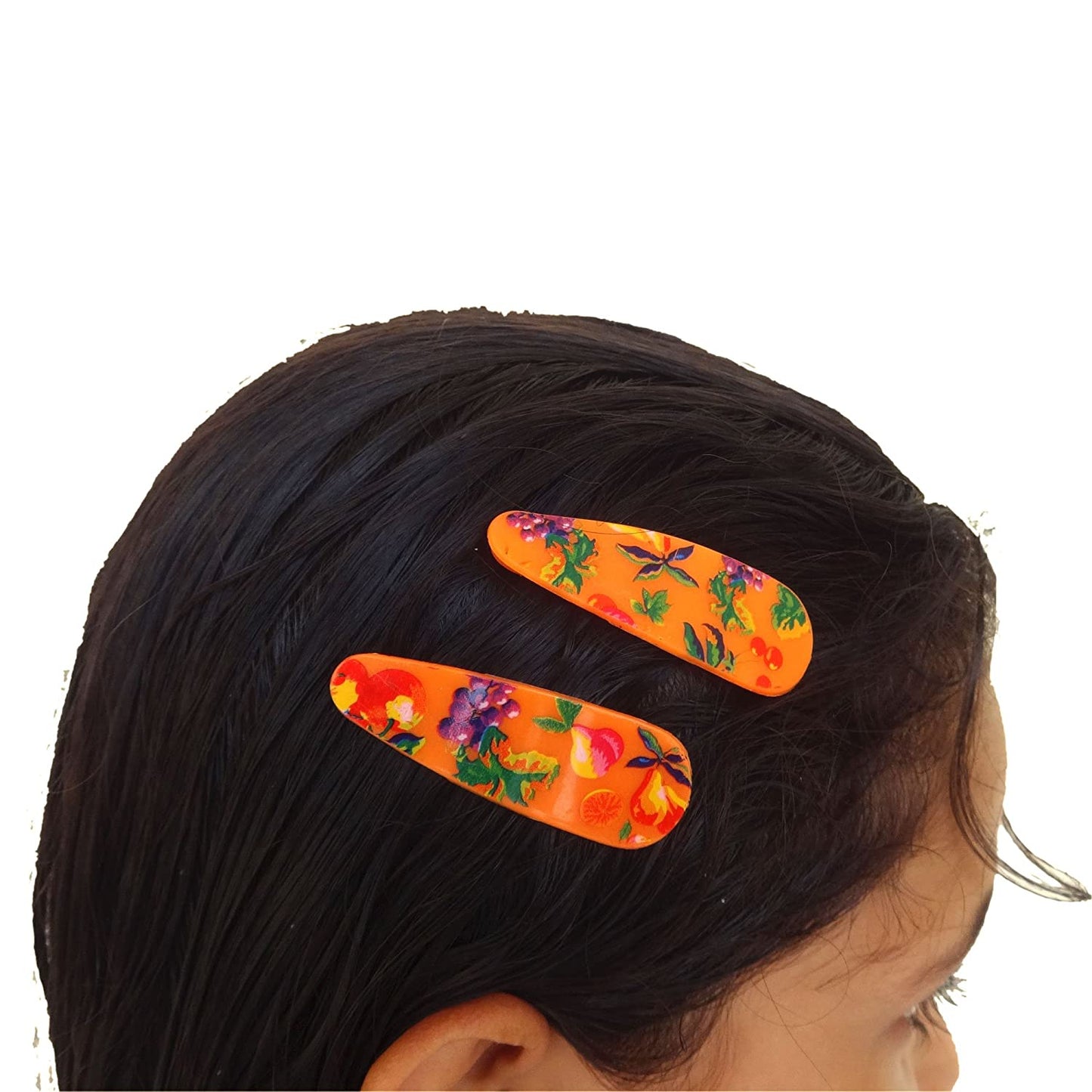 Anokhi ADA Printed Plastic on Metal Tik Tak Hair Clips For Girls (Combo of 6 Pair of Hair Clips) (ZD-08)