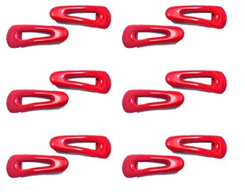 Anokhi Ada Red Plastic on Metal Tic Tac Clip for Girls (Combo Set of 6 pairs)-( ZD-12 )