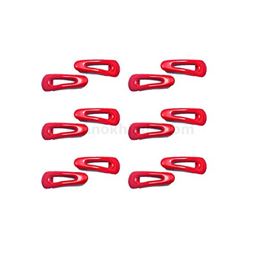 Anokhi Ada Red Plastic on Metal Tic Tac Clip for Girls (Combo Set of 6 pairs)-( ZD-12 )