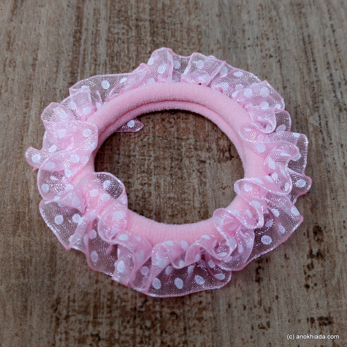 Anokhi Ada Baby Pink Hair Tie/Ponytail Holder for Girls and Women ( 2 Pcs, ZG-07b )