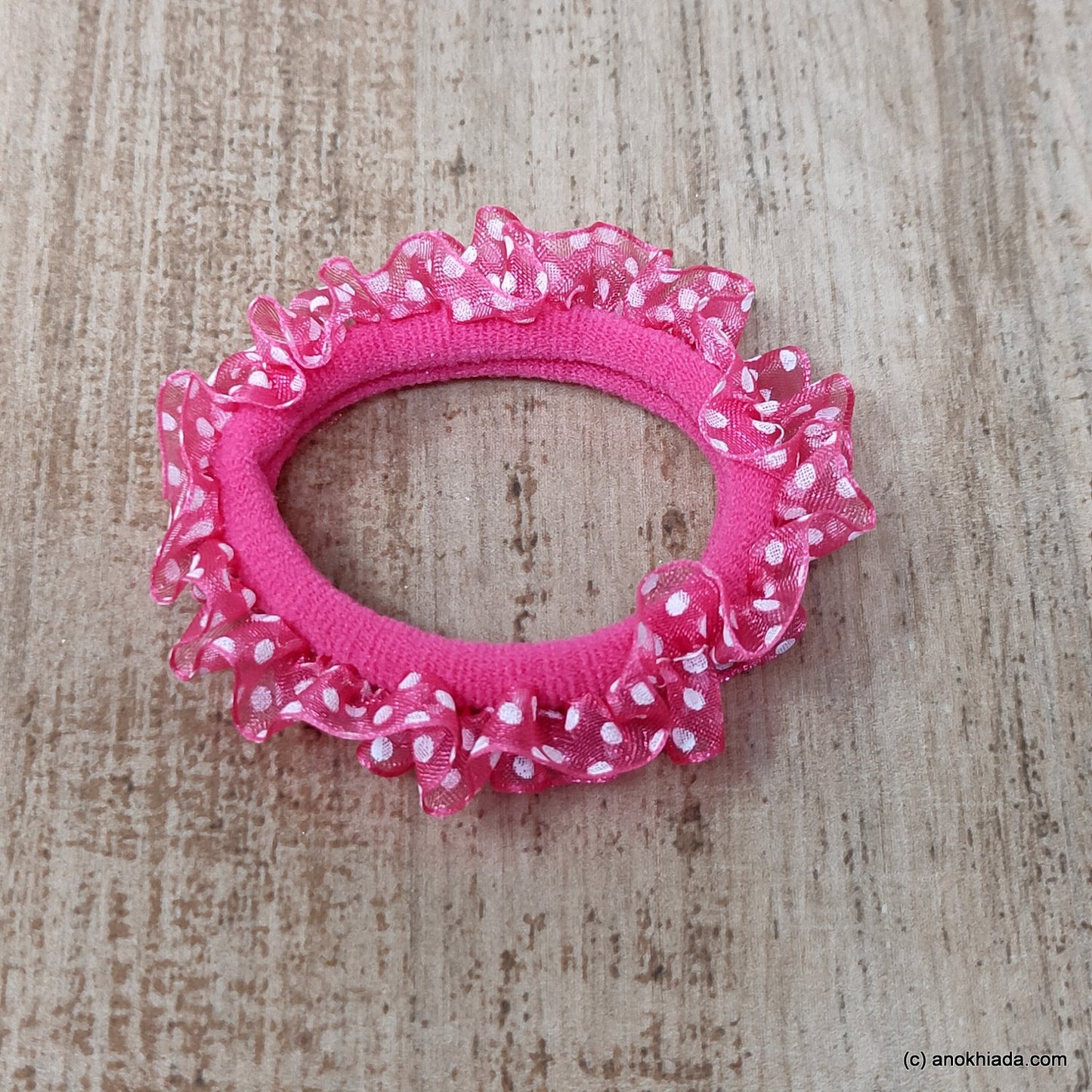 Anokhi Ada Pink Hair Tie/Ponytail Holder for Girls and Women ( 2 Pcs, ZG-10 )