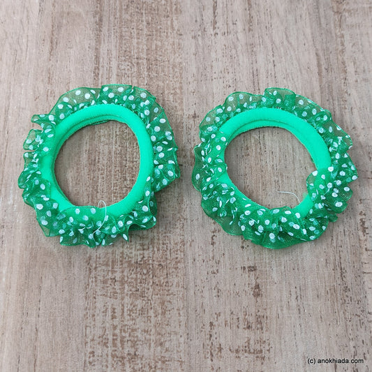 Anokhi Ada Green Hair Tie/Ponytail Holder for Girls and Women ( 2 Pcs, ZG-11 )