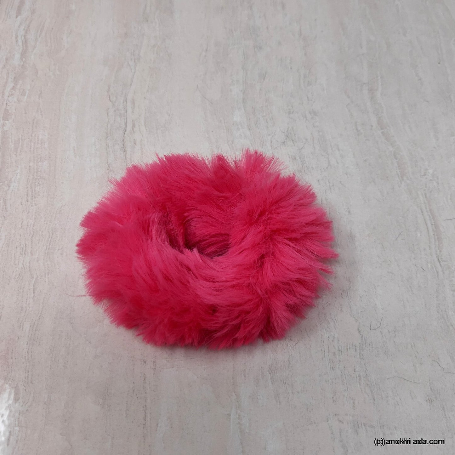 Anokhi Ada Pink Fur Scrunchie for Girls and Women (ZG-56 Scrunchie)