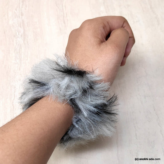 Anokhi Ada Multi-Colour Large Size Fur Scrunchie for Girls and Women (ZG-63 Scrunchie)