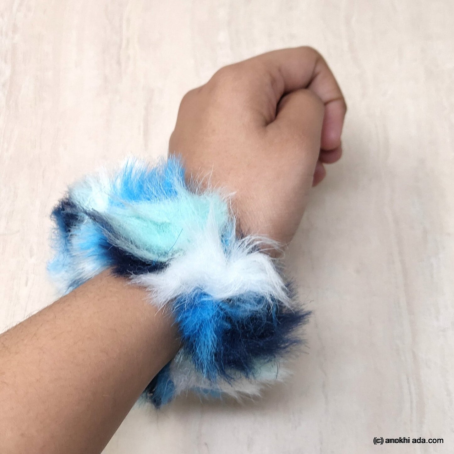 Anokhi Ada Multi-Colour Large Size Fur Scrunchie for Girls and Women (ZG-65 Scrunchie)