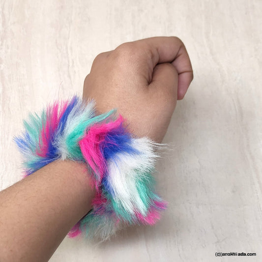 Anokhi Ada Multi-Colour Large Size Fur Scrunchie for Girls and Women (ZG-66 Scrunchie)