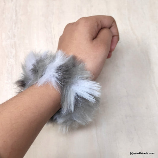 Anokhi Ada Multi-Colour Large Size Fur Scrunchie for Girls and Women (ZG-69 Scrunchie)