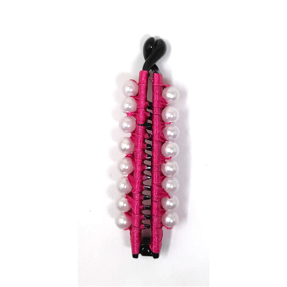 Anokhi Ada Handmade Pearl Banana Hair Clip for Girls and Women (Dark Pink)-ZI-05