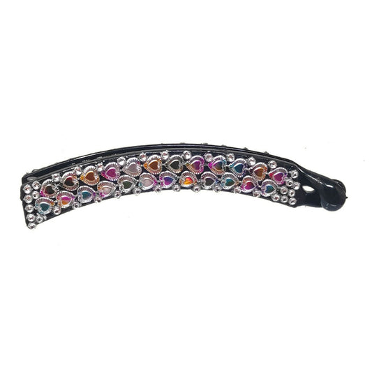Anokhi Ada Black Designer Handmade Fancy Plastic Banana Hair Clip for Girls and Women (ZI-17) - Anokhiada.com