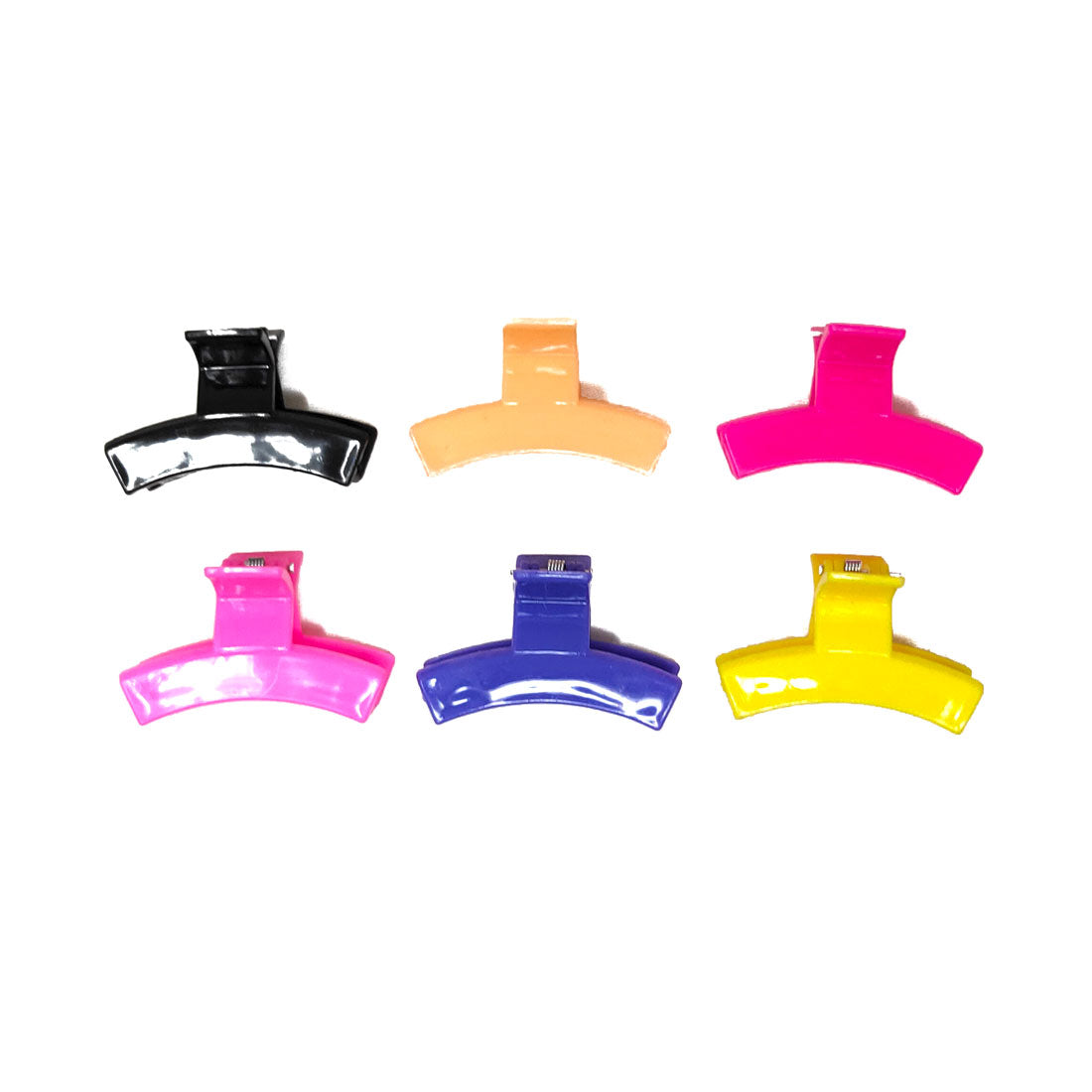 Anokhi Ada Plastic Hair Clutcher/Hair Claw for Girls and Women (Combo of 6 Hair Claws-Assorted Colours)-Z J-04