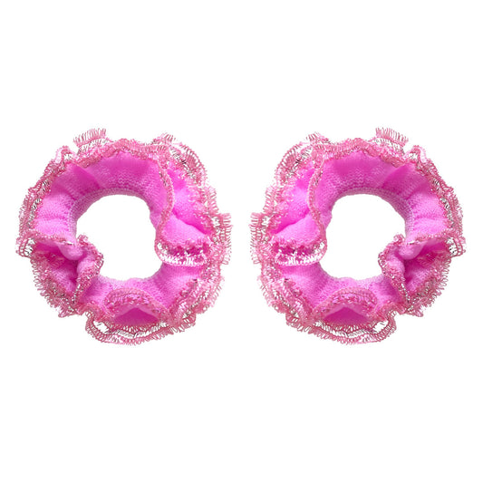 Anokhi Ada Hair Ties/ Ponytail Holders for Girls and Women (Set of 2 Ponytail Holders, Baby Pink)-Z J-05