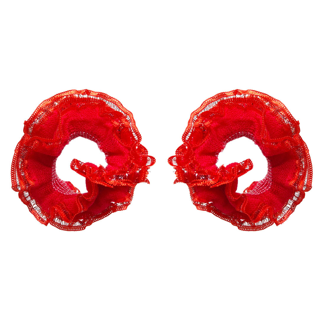 Anokhi Ada Hair Ties/ Ponytail Holders for Girls and Women (Set of 2 Ponytail Holders, Red)-Z J-09