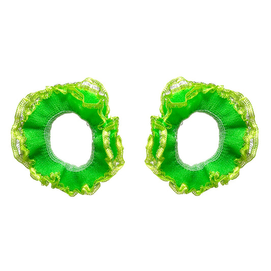 Anokhi Ada Hair Ties/ Ponytail Holders for Girls and Women (Set of 2 Ponytail Holders, Green)-Z J-10