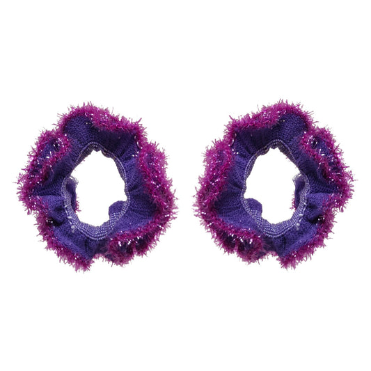 Anokhi Ada Hair Ties/ Ponytail Holders for Girls and Women (Set of 2 Ponytail Holders, Purple)-Z J-11