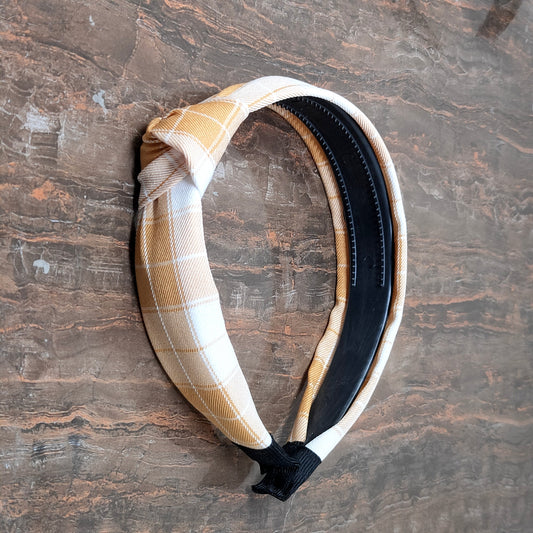 Anokhi Ada Check Design Fabric Knot Headband for Girls and Women (ZN -05)