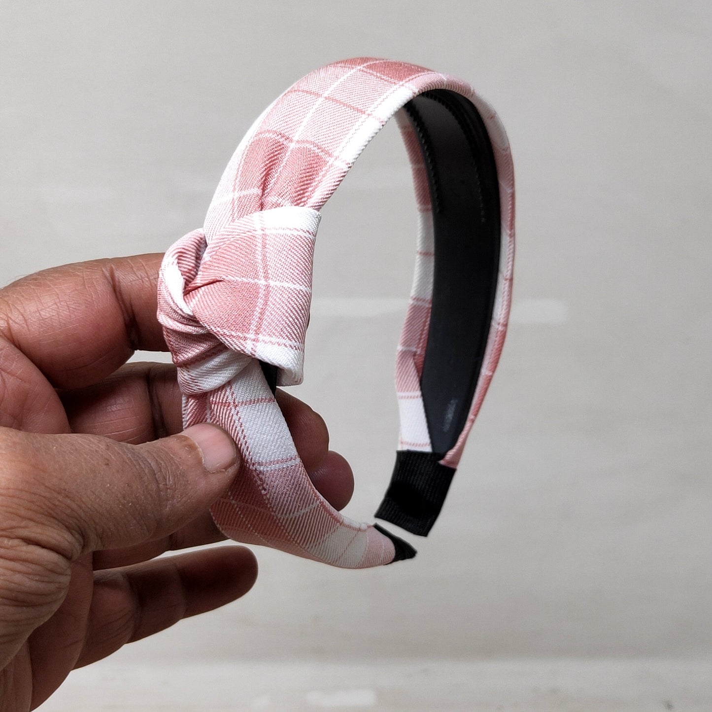 Anokhi Ada Check Design Fabric Knot Headband for Girls and Women (ZN -06)