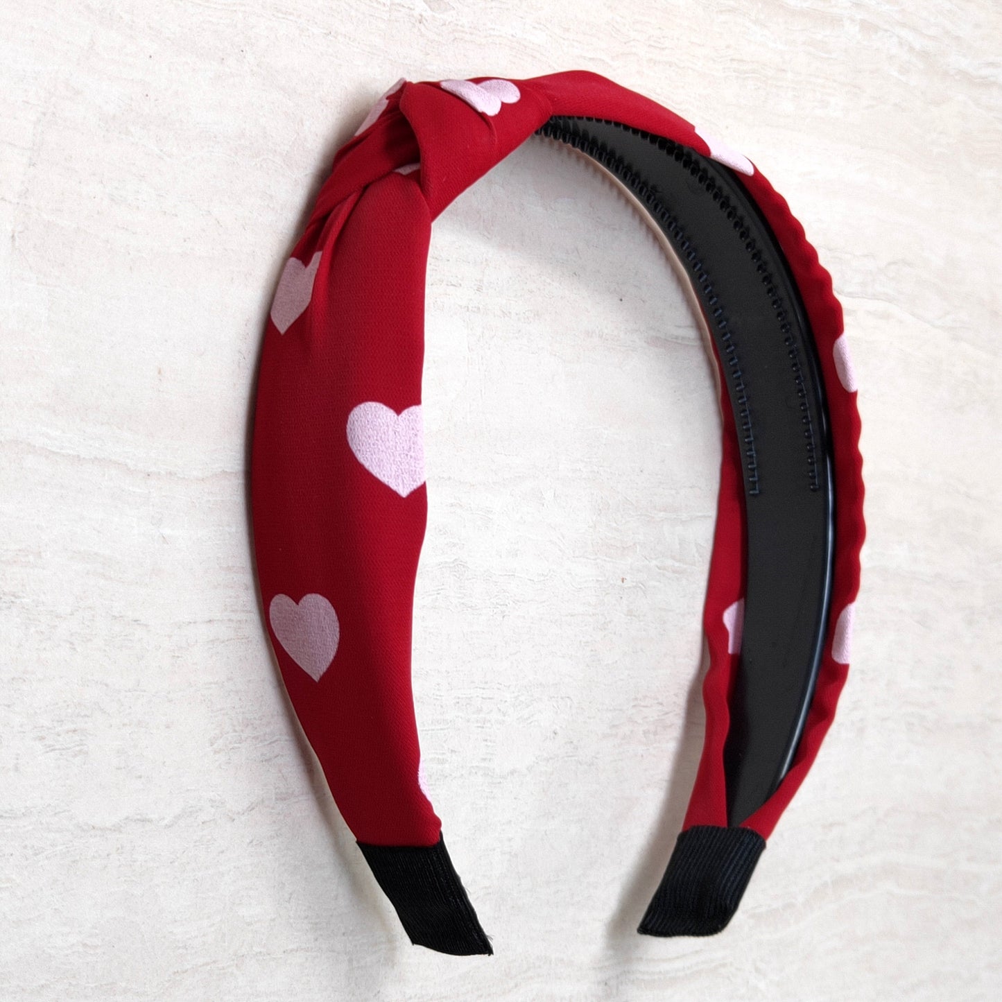 Anokhi Ada Heart Print Fabric Knot Headband for Girls and Women (ZN -14)